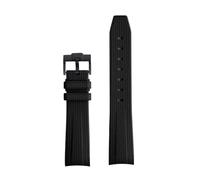 PctkeLsend Correa de reloj de silicona de 20 mm con extremo curvo compatible con OmegaX Swatch Joint Moon Swatch/Seamaster 300(Black B)