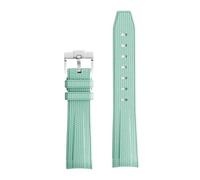 PctkeLsend Correa de reloj de silicona de 20 mm con extremo curvo compatible con OmegaX Swatch Joint Moon Swatch/Seamaster 300(Light green S)