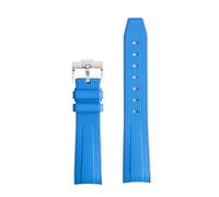 PctkeLsend Correa de reloj de silicona de 20 mm con extremo curvo compatible con OmegaX Swatch Joint Moon Swatch/Seamaster 300(Blue S)