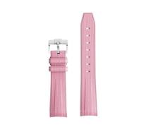 PctkeLsend Correa de reloj de silicona de 20 mm con extremo curvo compatible con OmegaX Swatch Joint Moon Swatch/Seamaster 300(Pink S)