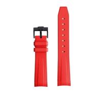 PctkeLsend Correa de reloj de silicona de 20 mm con extremo curvo compatible con OmegaX Swatch Joint Moon Swatch/Seamaster 300(Red B)