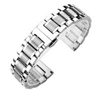 PctkeLsend Correa de reloj universal de acero inoxidable for hombre y mujer, 18/19/20/21/22/23/24 mm, compatible con la mayoría de los relojes de boca plana.(Silver,22mm)