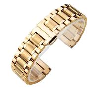 PctkeLsend Correa de reloj universal de acero inoxidable for hombre y mujer, 18/19/20/21/22/23/24 mm, compatible con la mayoría de los relojes de boca plana.(Gold,18mm)