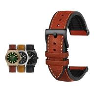 PctkeLsend Correa de reloj universal de caucho fluorado for hombre, de 19 a 24 mm, color verde, marrón, azul y rojo, compatible con cualquier reloj de boca plana.(Brown black pin,24mm)