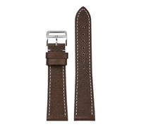 PctkeLsend Correa de reloj universal de cuero genuino de liberación rápida retro de 17-22 mm, compatible con la mayoría de los relojes de boca plana.(Dark brown,20mm)