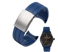 PctkeLsend Correa de silicona de 23 mm y 22 mm compatible con for Citizen Der Blaue Engel 2.ª generación JY8078-52L JY8035/8085 y compatible con for Mido Helmsman M005.(A blue silver,22mm)