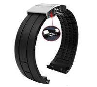 PctkeLsend Correa de silicona de 23 mm y 22 mm compatible con for Citizen Der Blaue Engel 2.ª generación JY8078-52L JY8035/8085 y compatible con for Mido Helmsman M005.(B black silver,23mm)