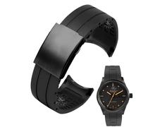 PctkeLsend Correa de silicona de 23 mm y 22 mm compatible con for Citizen Der Blaue Engel 2.ª generación JY8078-52L JY8035/8085 y compatible con for Mido Helmsman M005.(A black black,22mm)