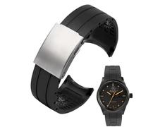 PctkeLsend Correa de silicona de 23 mm y 22 mm compatible con for Citizen Der Blaue Engel 2.ª generación JY8078-52L JY8035/8085 y compatible con for Mido Helmsman M005.(A black silver,23mm)