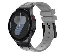 PctkeLsend Correa de silicona sin huecos compatible con Samsung Galaxy Watch 7 40 mm 44 mm/6/4 classic 46 47 mm 42 43 mm/5 pro 45 mm(Black grey2,Galaxy Watch 7 40 44)