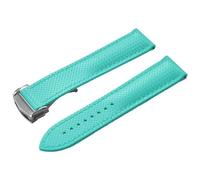 PctkeLsend Correa universal de 20/22 mm de caucho FKM, desmontaje rápido, impermeable, con hebilla de mariposa, compatible con Delugs.(Cyan-Silver Buckle,22mm)