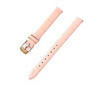 PctkeLsend La correa de piel auténtica con rayas de bambú for mujer de 10-20 mm es adecuada for la mayoría de las correas de boca plana.(Pink-rose Gold,10mm)