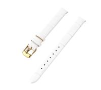 PctkeLsend La correa de piel auténtica con rayas de bambú for mujer de 10-20 mm es adecuada for la mayoría de las correas de boca plana.(White-gold,14mm)