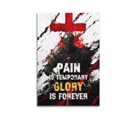 PCVBLGFD Póster motivacional con texto en inglés "Pain Is Temporary, Glory Is Forever" (30 x 45 cm)