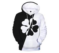 PCYFBEKL Sudadera con Capucha con Estampado 3D de Black Clover para Hombre y Mujer, Unisex, Estilo Harajuku, Genial, para niños y niñas, de Anime Asta, Talla Grande, con Estampado de Black Clover-3XL