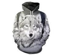 PCYFBEKL Sudadera con Capucha de Anime con Cabeza de Lobo Feroz, Sudaderas con Capucha Estampadas en 3D, Ropa de Moda para Hombres y Mujeres, Abrigo Harajuku para niños y hombres-3XL