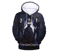 PCYFBEKL Sudadera con Capucha de la Serie de televisión The Vampire Diaries con Estampado 3D para Hombre y Mujer, Sudaderas de Gran tamaño a la Moda, chándal, Ropa para Hombre.-L
