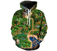 PCYFBEKL Sudadera con Capucha del Juego Heroes of Might Magic, Sudaderas con Estampado 3D para Hombre y Mujer, Sudadera con Capucha de Gran tamaño, Sudaderas de Moda para niños.-L