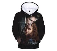PCYFBEKL Sudadera con Capucha y Estampado 3D de la Saga Crepúsculo, Unisex, Estilo Harajuku, Ropa de Calle, Sudaderas de Gran tamaño, Moda Informal para Hombre-XL