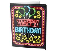PD-Party 7006018 Fiesta Decoracion Ventana Señales | Cardboard Window Signs | Cartulina Señales - Happy Birthday, Neon, 60cm Longitud x 45cm Ancho x 50cm Altura