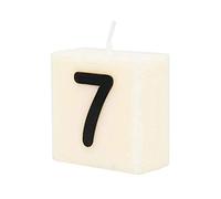 PD-Party 7040007 Vela de Número tipo Scrabble | Fiesta | Decoraciones | Ambiente - 7, Crema/Negro, 4cm Longitud x 4cm Ancho x 2cm Altura