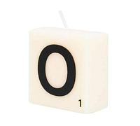 PD-Party 7040025 Vela de Letra tipo Scrabble | Fiesta | Decoraciones | Ambiente - O, Crema/Negro, 4cm Longitud x 4cm Ancho x 2cm Altura