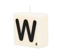 PD-Party 7040033 Vela de Letra tipo Scrabble | Fiesta | Decoraciones | Ambiente - W, Crema/Negro, 4cm Longitud x 4cm Ancho x 2cm Altura