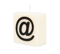 PD-Party 7040039 Vela de Letra tipo Scrabble | Fiesta | Decoraciones | Ambiente - @, Crema/Negro, 4cm Longitud x 4cm Ancho x 2cm Altura