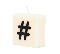 PD-Party 7040040 Vela de Letra tipo Scrabble | Fiesta | Decoraciones | Ambiente - #, Crema/Negro, 4cm Longitud x 4cm Ancho x 2cm Altura