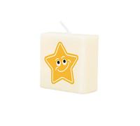 PD-Party 7040051 Vela estrella tipo Scrabble | Fiesta | Decoraciones | Ambiente - Star, Crema/Negro, 4cm Longitud x 4cm Ancho x 2cm Altura