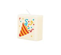 PD-Party 7040055 Vela tipo Scrabble "Party" | Fiesta | Decoraciones | Ambiente - Party, Crema/Negro, 4cm Longitud x 4cm Ancho x 2cm Altura