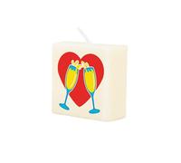 PD-Party 7040056 Vela de champagne tipo Scrabble | Fiesta | Decoraciones | Año Nuevo | Celebración | Brindis - Champagne, Crema/Negro, 4cm Longitud x 4cm Ancho x 2cm Altura