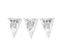 PD-Party- Foil Bunting, Color plata, 1000 x 30 x 0.1 cm (7031045)