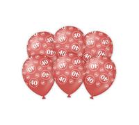 PD-Party- Globos, Color rojo/blanco, 30cm (7035906)