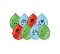 PD-Party - Globos Fiesta Cumpleaños Pack de 8 - Globos para Cumpleaños - Decoración Cumpleaños - Decoración Cumpleaños Infantil - Decoración Granja - Cumpleaños Niño & Niña - 30 x 30 cm