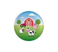 PD-Party: Platos de papel con diseño de granja, 8 piezas - Vajilla desechable para cumpleaños infantiles - Encantadores platos de papel con estampado de jungla - 22,6 x 22,6 cm