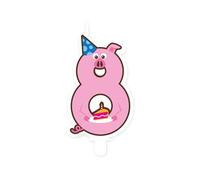 PD-Party - Velas de cumpleaños para tartas - 1 pieza - Decoración de cumpleaños - Velas de tarta de la selva para fiestas de cumpleaños infantiles - Vela numérica - Tamaño 5,5 x 9 cm - Número 8