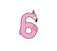 PD-Party - Velas de cumpleaños para tartas - 1 pieza - Decoración de cumpleaños - Velas de tarta de la selva para fiestas de cumpleaños infantiles - Vela numérica - Tamaño 5,5 x 9 cm - Número 6