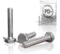 PD® Tornillos de cabeza hexagonal con rosca métrica ISO completa M8 x 25 mm (DIN 933 / ISO 4017) | Tornillos de acero inoxidable A2 V2A | Tornillos de máquina hexagonales exteriores VA | 50 pts