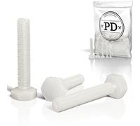 PD® Tornillos de Cabeza Hexagonal M5 x 40 mm Con Rosca Métrica ISO Completa de Plástico | Nylon PA | Para Máquinas | 24 Piezas (DIN 933 / ISO 4017)