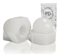 PD® Tuercas de caperuza de plástico M4 (DIN 1587) | Tuercas de caperuza de nylon PA | Tuercas de caperuza protectoras de alta forma para tornillos, varillas roscadas y pernos roscados | 15 pts