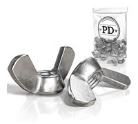 PD® Tuercas de mariposa M8 (DIN 315) | Tuerca de mariposa de acero inoxidable A2 V2A | Tuerca de mariposa de acero inoxidable para uso universal | 10 piezas