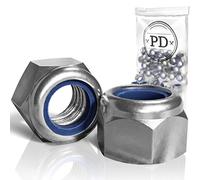 PD® Tuercas Hexagonales Autoblocantes M5 (DIN 982 / ISO 7040) De Acero Inoxidable A2 V2A Con Pieza De Apriete De Plástico - Juego De 50 Pcs