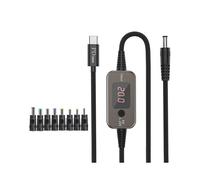 PD100W Type C To DC5.5x2.1mm Power Cable 8 Connectors Tips Adjustable Output for Office Travel Home Electronics