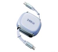 PD3 - Cable USB C de 240 W de salida con diseño magnético retráctil, soporta carga rápida y transferencia de datos con cuatro longitudes ajustables (gris)