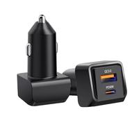 PD30W Doble Puerto Súper Rápido Cargador de Coche - USB C & USB A QC 3.0 Adaptador Inteligente for Teléfonos Móviles, Tableta Cámara Viaje, Multi-Vehículo 12V/24V Auto Encendedor de Cigarrillos