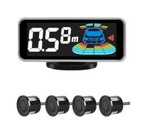 PDC Sensor Aparcamiento Kit Sensores Aparcamiento Retroiluminación Parktronic Sistema Pantalla LED Monitor Respaldo Asistente Detección Alarma 4 6 8(Black sensors,8 sensors)