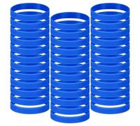 Pderlous 100 pulseras de goma de color sólido, pulseras de silicona deportivas de goma elástica a granel para adultos, fáciles de usar (azul oscuro)