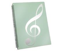 Pderlous Carpeta de partituras, capacidad de 60 páginas, soporte para partituras, se adapta a tamaño carta A4, escribible y desmontable (verde), fácil de usar