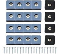 Pderlous - Juego de 20 unidades de serías deslizadores de muebles para alfombras de PTFE patines de muebles de tornillo deslizante de desplazamiento de muebles cuadrados de 25 mm con tornillos